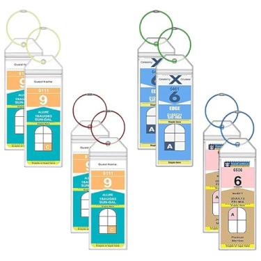 Imagem de Conjunto de 8 etiquetas transparentes para bagagem de cruzeiro com laço, essenciais de cruzeiro transparentes à prova d'água