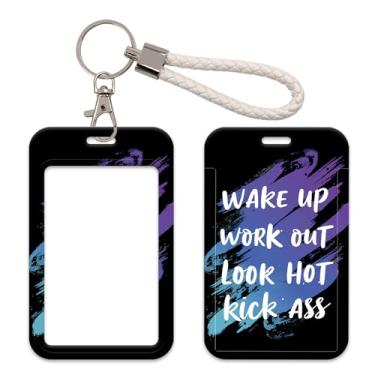 Imagem de Porta-crachá de identidade legal com chaveiro, porta-cartão de identificação, chaveiro com chaveiro, cartão e foto, capa protetora de plástico rígido para mulheres, homens, adolescentes e meninas