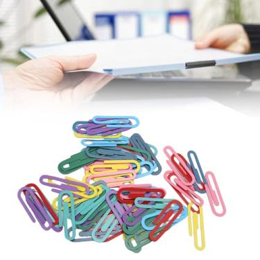 Imagem de Ymiko 100 Peças de Cores Sortidas Clipes de Papel Fofos de Metal Grandes Clipes de Marcadores Planos para Material de Papelaria Escolar de Escritório Material de Fio de Ferro