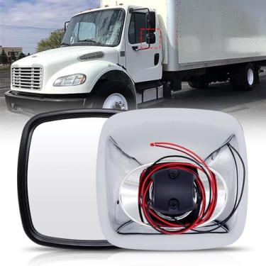 Imagem de Espelho retrovisor cromado grande angular aquecido adequado para Freightliner 2004-2016 M2 106 112 114SD Espelho inferior lateral universal