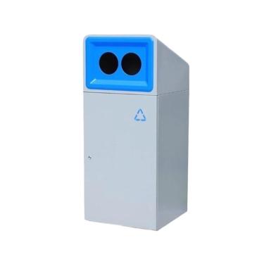 Imagem de Lata de lixo ao ar livre Lata de lixo grande capacidade 120L lata metal para jardim externo e praça rua