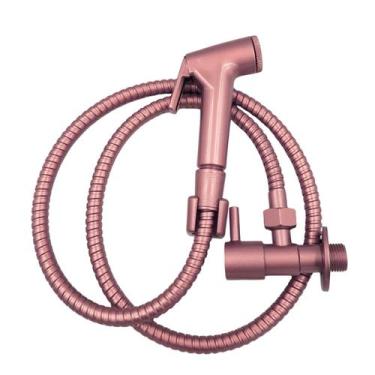 Imagem de Ducha Higiênica Rose Gold 1/4 Volta Flexível 1,2m - CRIE CONSTRUA