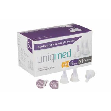 Imagem de Agulha para Caneta de I nsulina 5mm x 0,25mm 31G c/ 100 Uniqmed