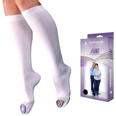 Imagem de Meia 3/4 Antitrombo Venosan AES AD 18MMHG PE Aberto Esteril, Branco, X