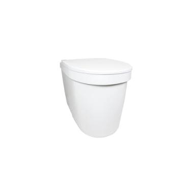 Imagem de Separett Minúsculo vaso sanitário com composto separador de urina | Fácil de usar | Sem necessidade de aditivos | Versão de tubo para uso em pequenas casas, cabines e trailers com um sistema de água