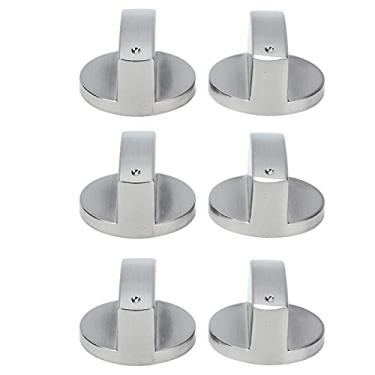 Imagem de HEEPDD Botão de Controle de Liga de Zinco de 6 Unidades de 8 Mm, Botão Giratório de Substituição Com Alta Compatibilidade para Cozinha Fogão a Gás Aquecedor de água Forno Micro-ondas (interruptor 0°)