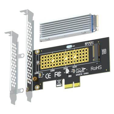 Imagem de GLOTRENDS Adaptador M.2 PCIe X1 com dissipador de calor M.2 e parafuso para SSD M.2 PCI...