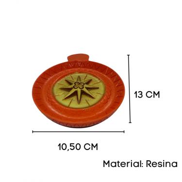 Imagem de Incensário Prato 10 cm Universal Laranja em Resina