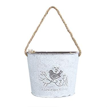 Imagem de HEEPDD Cesta de Vaso de Metal Suspensa Vintage, Suporte de Flores Rústico para Montagem Em Parede para Plantas Artificiais, Decoração de Casa de Casamento, Jardim, Decoração de Festas