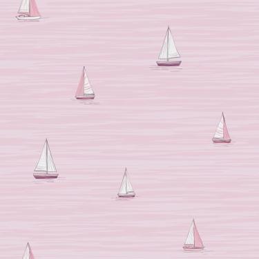 Imagem de VaryFloral Papel de parede de barco flutuante rosa romântico verão praia veleiro papel de parede para quarto de meninas quarto berçário autoadesivo decorativo bonito papel de contato para gavetas de