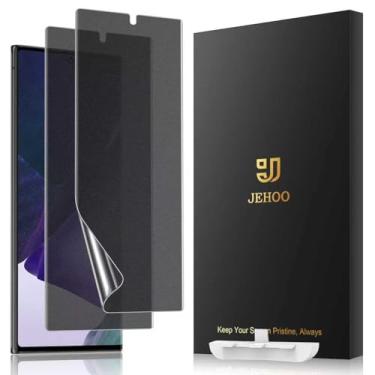 Imagem de JEHOO [Pacote com 2] Protetor de tela de TPU fosco antirreflexo para Samsung Galaxy Note 20 Ultra (não é vidro), compatível com sensor de impressão digital, filme flexível totalmente adesivo, fácil