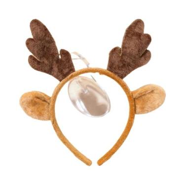 Imagem de Tiara Feminina Fofa Com Chifres De Veado E Orelhas De Rena Para Acessó