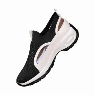 Imagem de Tênis feminino com detalhes recortados e sola plataforma, Preto e branco, 36