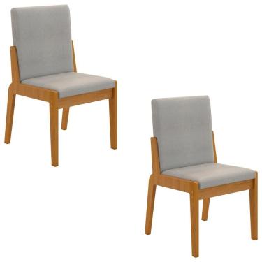 Imagem de Conjunto De 2 Cadeiras Sinfonia Com Estofado Em Linho Naturale/cinza