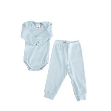 Imagem de Conjunto canelado Menino,menina manga longa, pijama roupa infantil em soft Petenatti, ideal para o inverno, confortável e aconchegante, TAM. RN ao GG