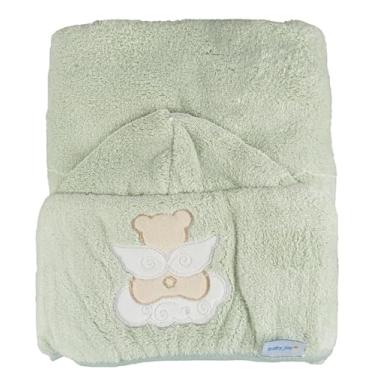 Imagem de Toalha de Banho Baby Joy Super Seca com Capuz Bordado 70x90 cm – Anjinho Verde