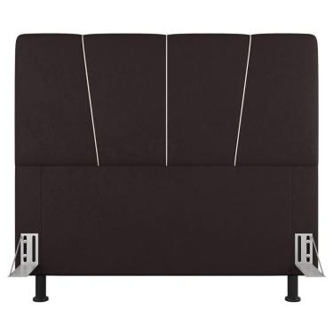Imagem de Cabeceira Cama Box Casal Queen Size Amber 160cm Estofada Suede Marrom - Abmaza