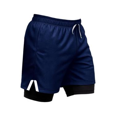 Imagem de Kit 3 Shorts Masculinos de Treino com Forro Interno Faixa Lateral e Ajuste Seguro-Masculino