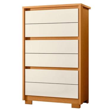 Imagem de Cômoda Para Quarto 6 Gavetas Mdp Duo Cinamomo/off White
