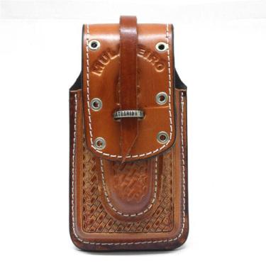 Imagem de Kit Bainha Dupla Muladeiro+Canivete Atrevidu's Country em Couro, Caram