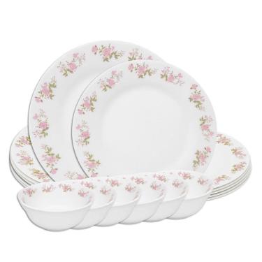 Imagem de Aparelho De Jantar Jogo 18 Peças Prato Raso Sobremesa E Bowl Flowers Em Casa Tem