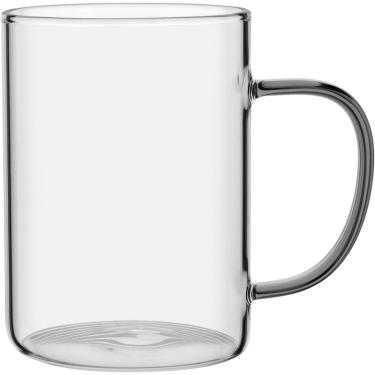 Imagem de Caneca Alça Cinza Borossilicato 450 mililitros 12x8x8 centímetros Transparente