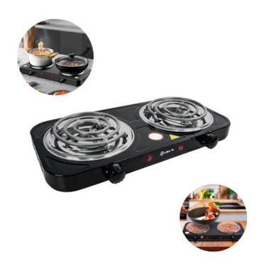 Imagem de Fogareiro Portatil Eletrico Duplo 2 Bocas Snel Camping Voltagem: 127V 