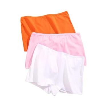 Imagem de Calcinhas De Algodão Sem Costura Para Mulheres, 3 Peças, Cintura Média