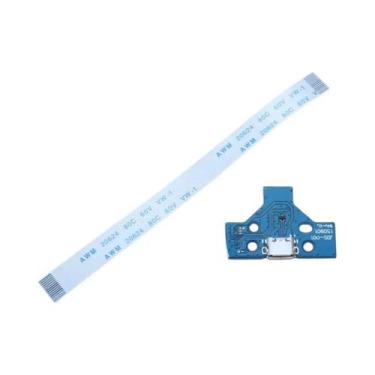 Imagem de Porta De Carregamento USB Para Controle PS4 Com Cabo Flexível JCD Plac