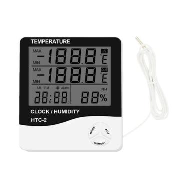 Imagem de Medidor Digital De Temperatura E Umidade LCD Para Uso Interno E Extern