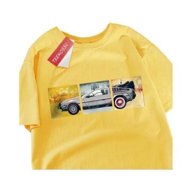 Imagem de Camiseta Masculina Oversized De Algodão Para O Verão, Design De Carro 