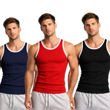 Imagem de Regata Masculina Americana Academia Canelada 100 Algodão - APONTAL, Ve