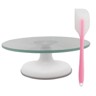 Imagem de Kit Confeitaria Bailarina De Vidro Branco+ Espátula Silicone