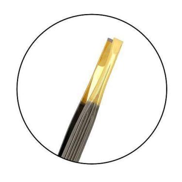 Imagem de Pinça Canelada Reta Dourada Profissional para Sobrancelhas TW-OR123 Kl