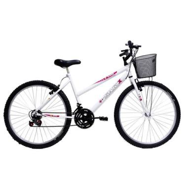 Imagem de Bicicleta Aro 26 Feminina De Passeio 18 Marchas - SAIDX, Branco