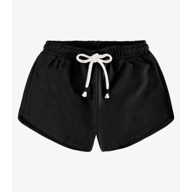 Imagem de Shorts Infantil em Moletom Sarjado Rovi Kids Preto, 6, Preto