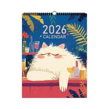 Imagem de Calendário De Parede Gato Cartoon 2026 Com 12 Designs Bonitos, Present
