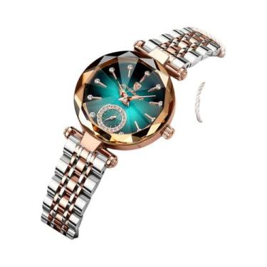 Imagem de Relógio De Pulso Feminino À Prova d'Água Em Aço Inoxidável Quartz Eleg