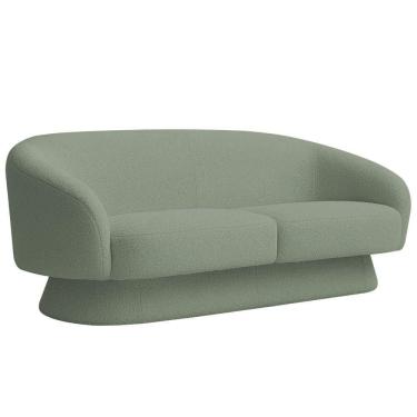 Imagem de Sofá Orgânico 03 Lugares 180cm Liz Bouclé Verde Claro - Nexta Casa
