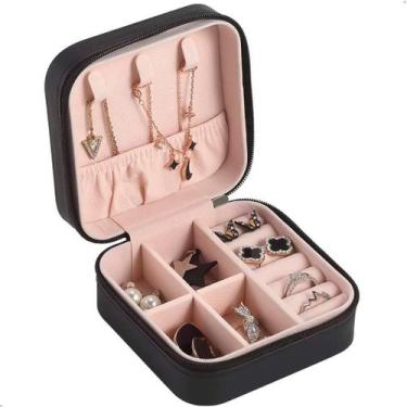 Imagem de Porta Jóias Multi-Função Portátil De Couro Organizador De Duplo Compar