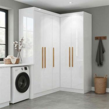 Imagem de Armário Multiuso Modulado Celan 5 Portas Branco - Pnr Móveis