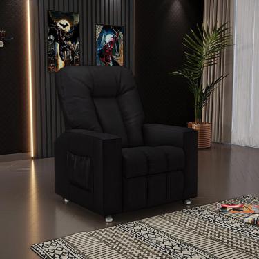 Imagem de Poltrona Do Papai Reclinável Arsenal Couro Sintético Preto Encantum