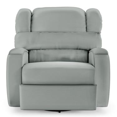 Imagem de Poltrona Do Papai Reclinável Napoli Glider Giratória Usb Corino Cinza D'Rossi