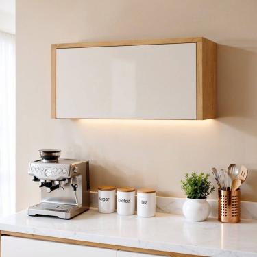 Imagem de Armário Aéreo de Geladeira 1 Porta Mdf 80cm Nobre Cinamomo/Off White