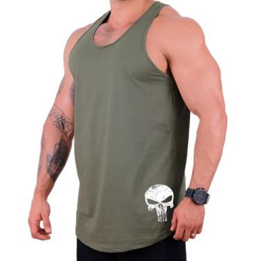 Imagem de Regata Longline Masculina Bulcri Estampa academia, Verde, G