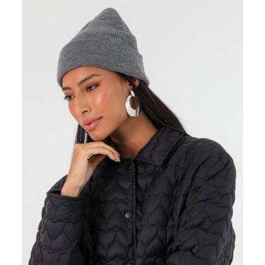 Imagem de Touca Feminina Tricô Mescla Marisa Cinza-56103, Cinza mescla, UN