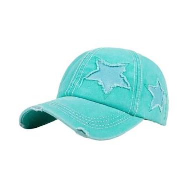 Imagem de Boné De Beisebol Unissex Retrô Y2K Com Estrelas Em Jeans Lavado, Estil