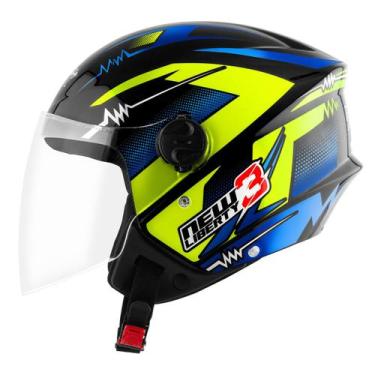 Imagem de Capacete Aberto Pro Tork New Liberty 3 Frequency, AZUL - AMARELO, 56