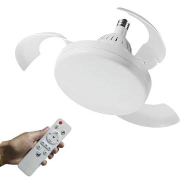 Imagem de Ventilador Teto Retratil Lampada Led 3 Em 1 Ajustavel Controle Remoto 