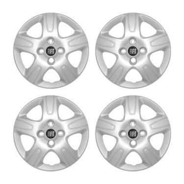 Imagem de Jogo Calota Aro 14 Fiat Strada 2013 Até 2020 Prata + Emblema - GFM